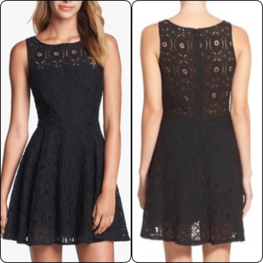 BB Dakota Renley Lace Fit & Flare Minidress, EUC Size 0